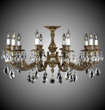 American Brass & Crystal FM2018-A-10G-PI - Ten Light Flush Mount